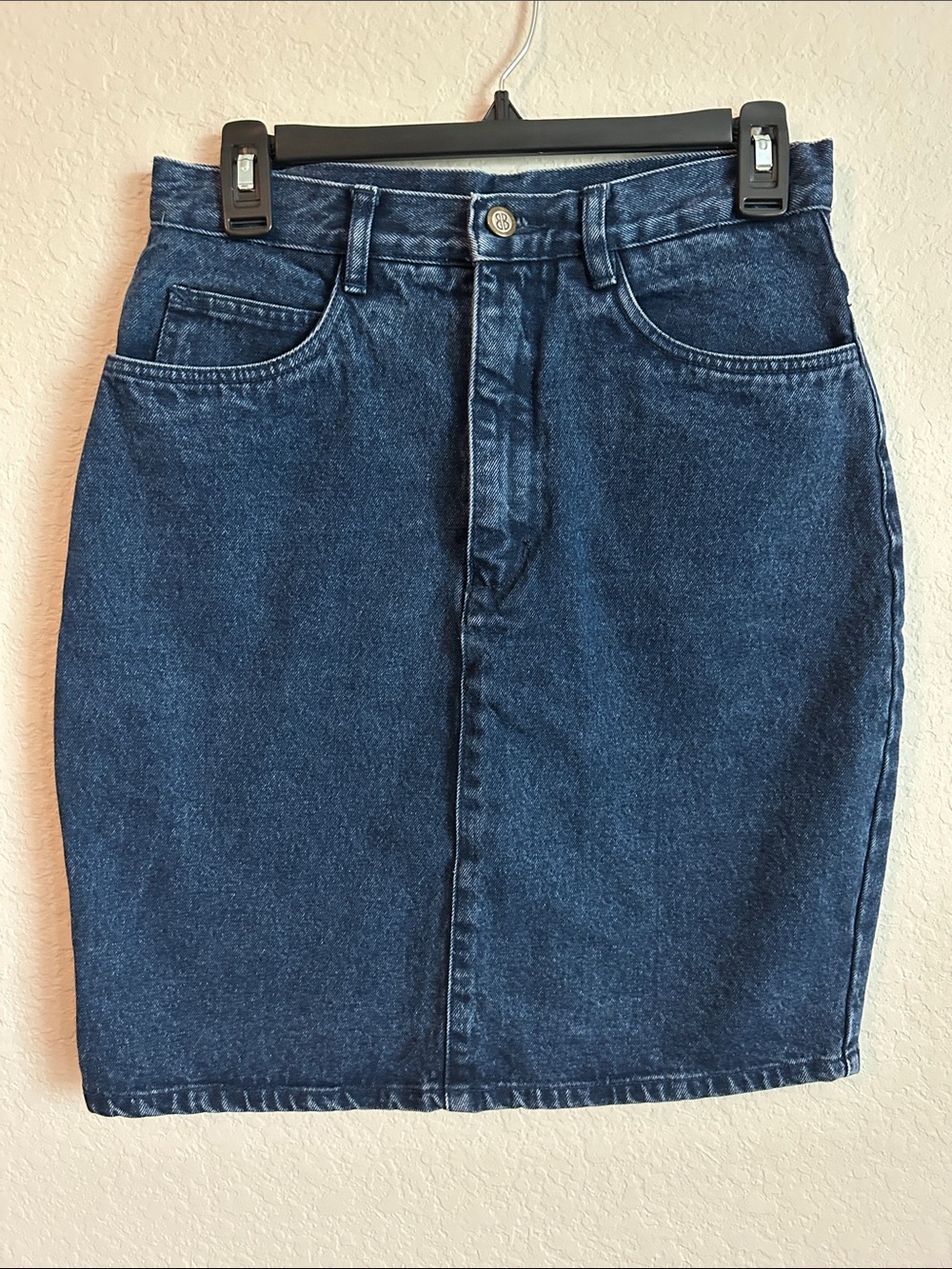 bill blass Dark Blue Denim Pencil Skirt